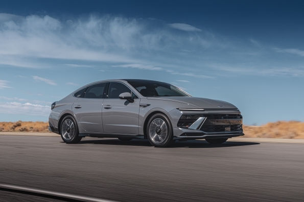 The 2024 Hyundai Sonata HEV Limited wins Best Hybrid at SAMA's Charged Up Miami, recognized for its sleek design, advanced features, and impressive 52 MPG fuel efficiency.