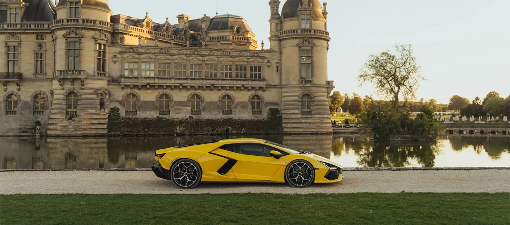 At the 2024 Chantilly Arts & Élégance, Lamborghini celebrated its heritage and future by showcasing iconic models, including the 1974 Countach LP400 and hybrid innovations like the Urus SE.