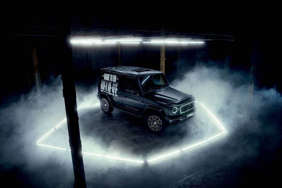 Mercedes-Benz debuts a customized electric G-Class as the Trophy Carrier for the 2024 League of Legends World Championships, transporting the Summoner’s Cup from Berlin to London via Paris.