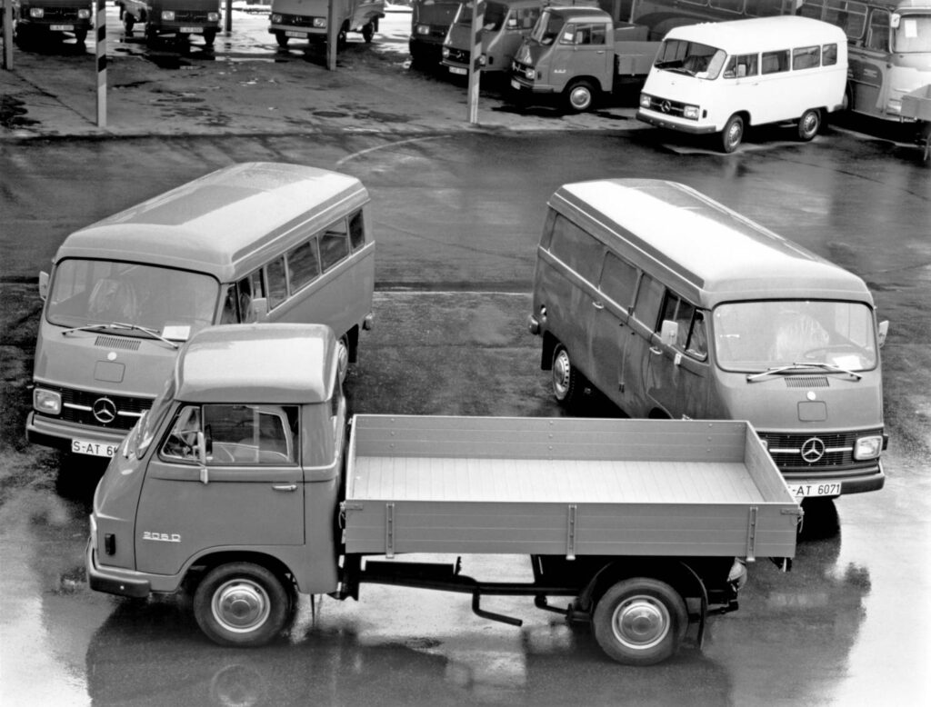 Mercedes-Benz Vans celebrates decades of innovation, from the launch of the L 306 in 1969 to the introduction of the Sprinter in 1995, with plans to enhance safety and electrification in 2024.