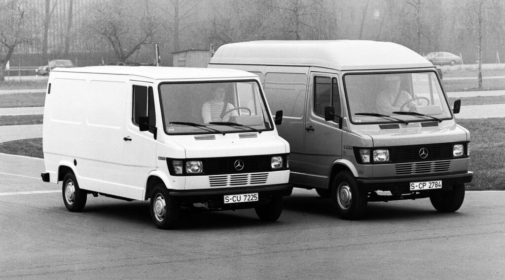 Mercedes-Benz Vans celebrates decades of innovation, from the launch of the L 306 in 1969 to the introduction of the Sprinter in 1995, with plans to enhance safety and electrification in 2024.