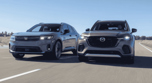 2025 Mazda CX-70 PHEV and 2024 Honda Prologue are both plug-in SUVs offering electrified driving experiences. Mazda delivers superior performance and a premium interior, while Honda provides a quieter ride and all-electric convenience.