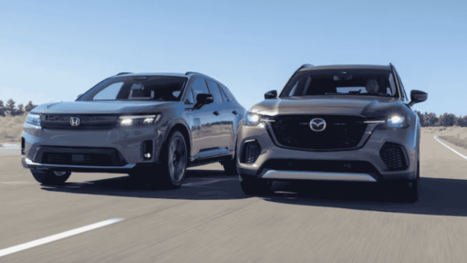 2025 Mazda CX-70 PHEV and 2024 Honda Prologue are both plug-in SUVs offering electrified driving experiences. Mazda delivers superior performance and a premium interior, while Honda provides a quieter ride and all-electric convenience.