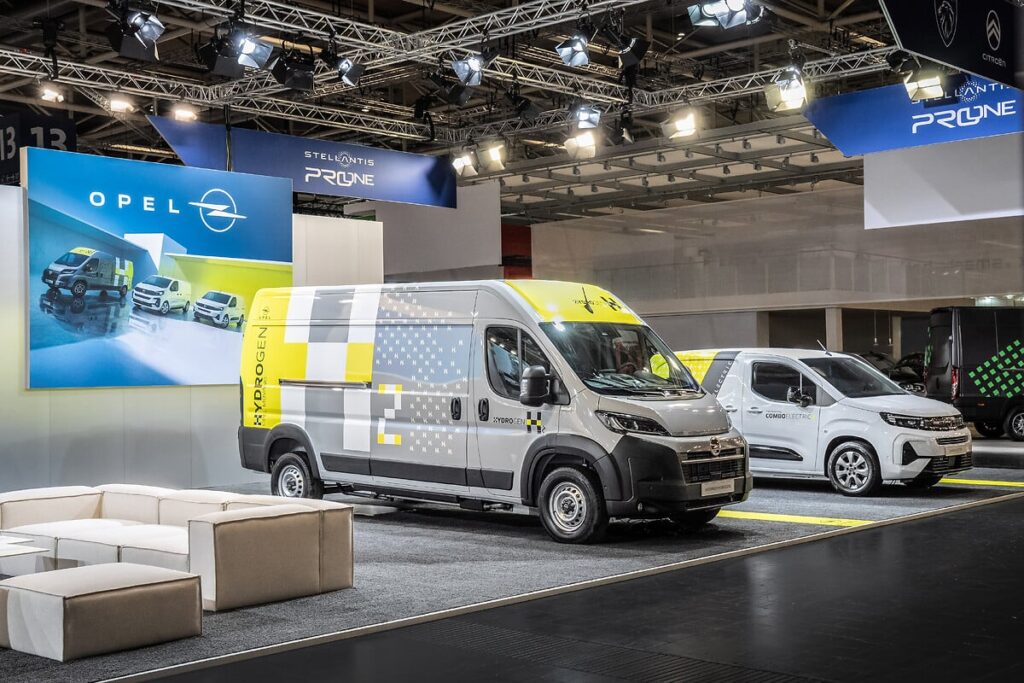 Stellantis Pro One debuts the CustomFit program at IAA 2024, offering tailored vehicle conversions and showcasing hydrogen-powered vans with over 500 km range and rapid refueling times.