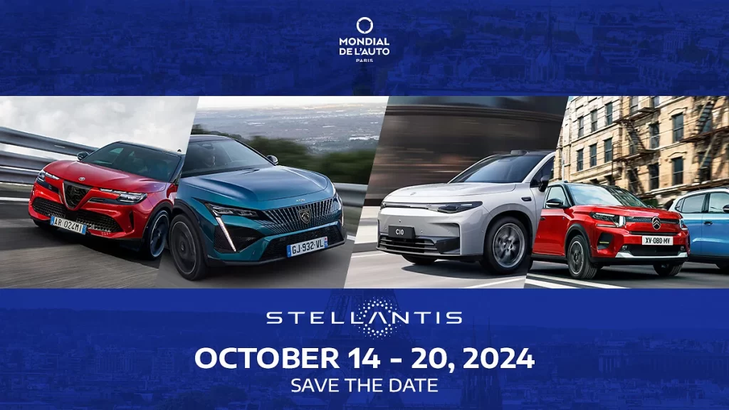 Stellantis showcases five world premieres at the 2024 Paris Motor Show, including Citroën, Peugeot, Alfa Romeo, and Leapmotor's tech-driven electric vehicles from October 14-20.