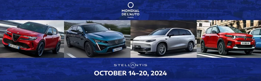 Stellantis showcases five world premieres at the 2024 Paris Motor Show, including Citroën, Peugeot, Alfa Romeo, and Leapmotor's tech-driven electric vehicles from October 14-20.