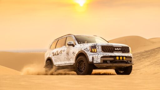 The modified Kia Telluride X-Pro returns for its third year at the 2024 Rebelle Rally with new enhancements and a strong driver team, aiming for another podium finish.