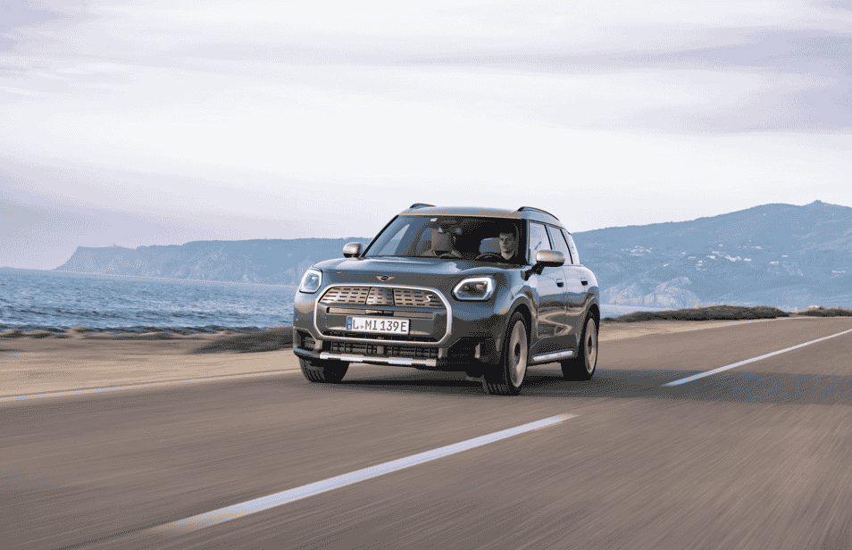 At the 2024 Paris Motor Show, MINI debuts two all-electric John Cooper Works models, highlighting their electric vehicle lineup, including the Cooper SE, Aceman SE, and Countryman SE ALL4.