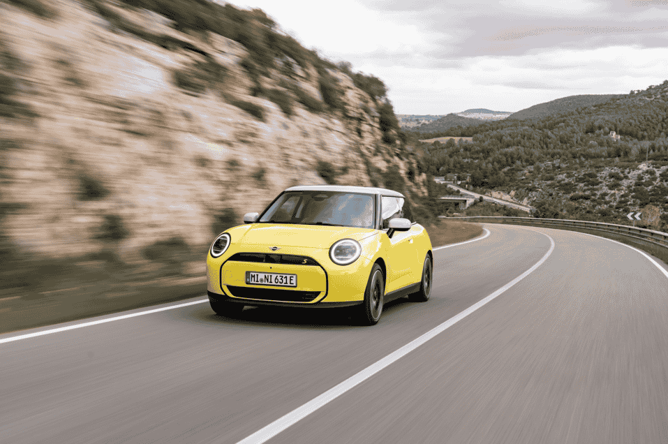 At the 2024 Paris Motor Show, MINI debuts two all-electric John Cooper Works models, highlighting their electric vehicle lineup, including the Cooper SE, Aceman SE, and Countryman SE ALL4.