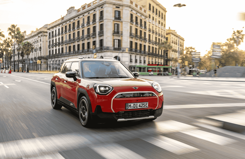 At the 2024 Paris Motor Show, MINI debuts two all-electric John Cooper Works models, highlighting their electric vehicle lineup, including the Cooper SE, Aceman SE, and Countryman SE ALL4.