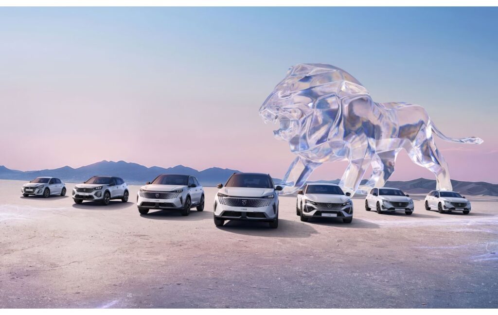 At the 2024 Paris Motor Show, PEUGEOT unveils its full electric lineup, featuring 12 models and innovations like the E-408 premiere, long-range SUVs, and groundbreaking tech like Hypersquare.