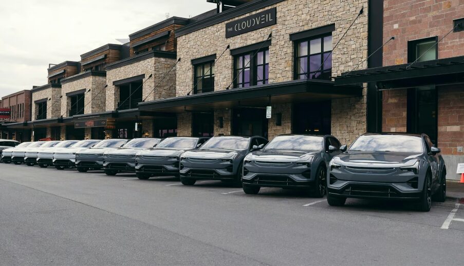 Polestar 3 impresses automotive journalists in Jackson Hole, Wyoming with its powerful performance, sleek design, and smooth handling on rugged terrain during a test drive event.