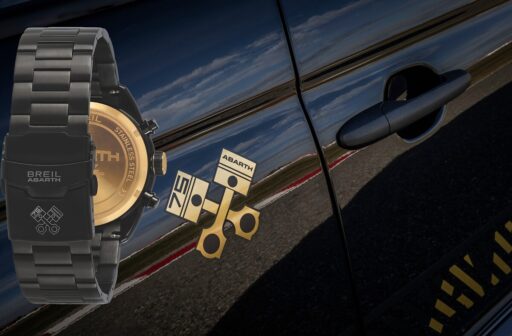 Abarth and Breil celebrate 75 years with the exclusive Breil Abarth 75° Anniversario watch, blending bold design, gold accents, and sporty elegance inspired by the 695 model.