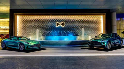 Aston Martin presents a stunning $18M showcase of iconic and modern vehicles at Fontainebleau Las Vegas, featuring over 20 cars, including the DB12 Goldfinger Edition, through Nov 25.