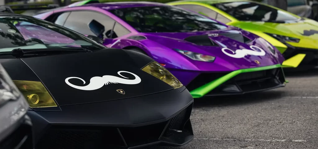 Lamborghini partners with Movember for the fourth year, rallying support for men’s health issues through events like the Miami Bull Run and a special exhibit at the Lamborghini Museum.