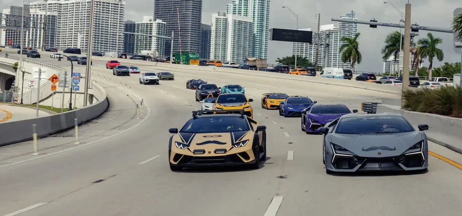 Lamborghini partners with Movember for the fourth year, rallying support for men’s health issues through events like the Miami Bull Run and a special exhibit at the Lamborghini Museum.