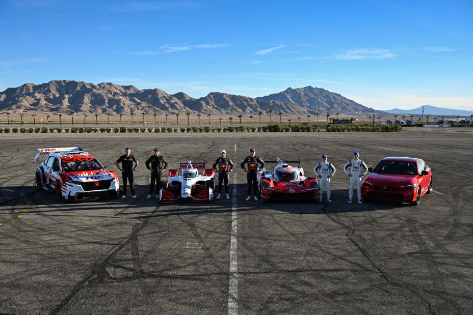 Honda celebrates hybrid innovation ahead of the 2024 Las Vegas Grand Prix with a showcase of cutting-edge vehicles and motorsport legends at Las Vegas Motor Speedway.