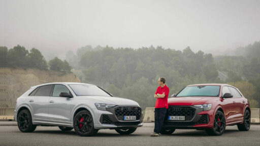 Chassis developer Roland Waschkau puts the Audi RS Q8 performance to the test on Spain's roads and racetracks, showcasing its agility, power, and advanced handling features.