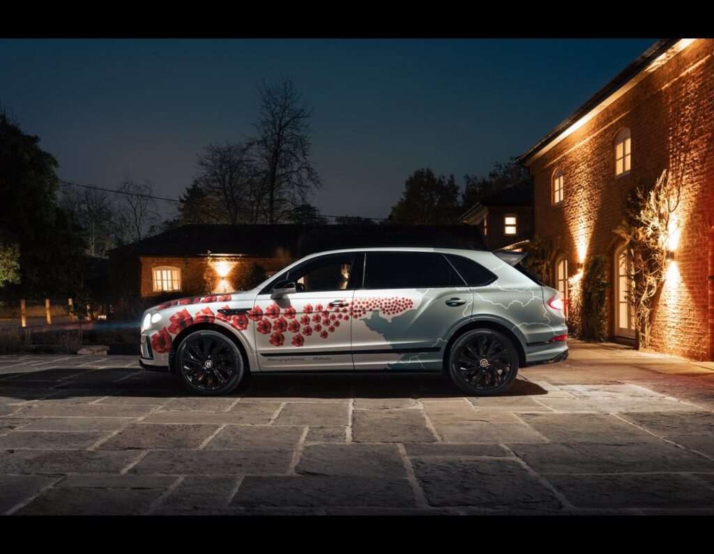 Bentley unveils a unique Bentayga EWB Mulliner for Remembrance Day, adorned with symbolic red poppies to honor D-Day’s 80th anniversary and the legacy of veterans.