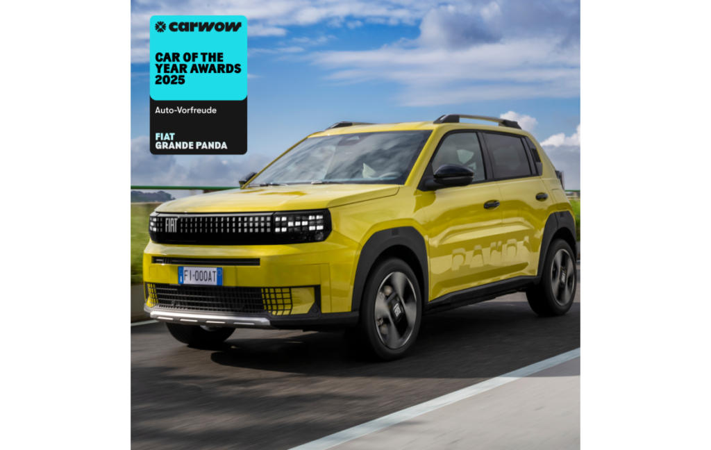 The Fiat Grande Panda wins the "Carwow of the Year 2025" award for its bold design, sustainability, and innovation, marking an exciting start ahead of its official launch.