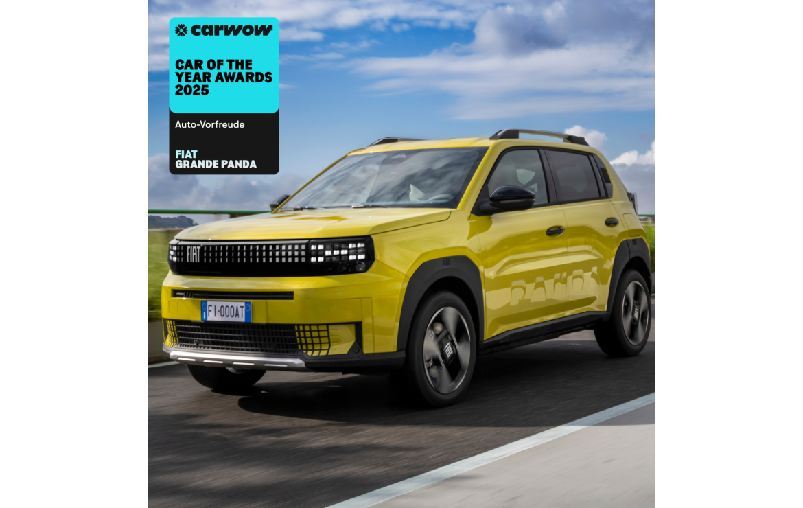 The Fiat Grande Panda wins the "Carwow of the Year 2025" award for its bold design, sustainability, and innovation, marking an exciting start ahead of its official launch.