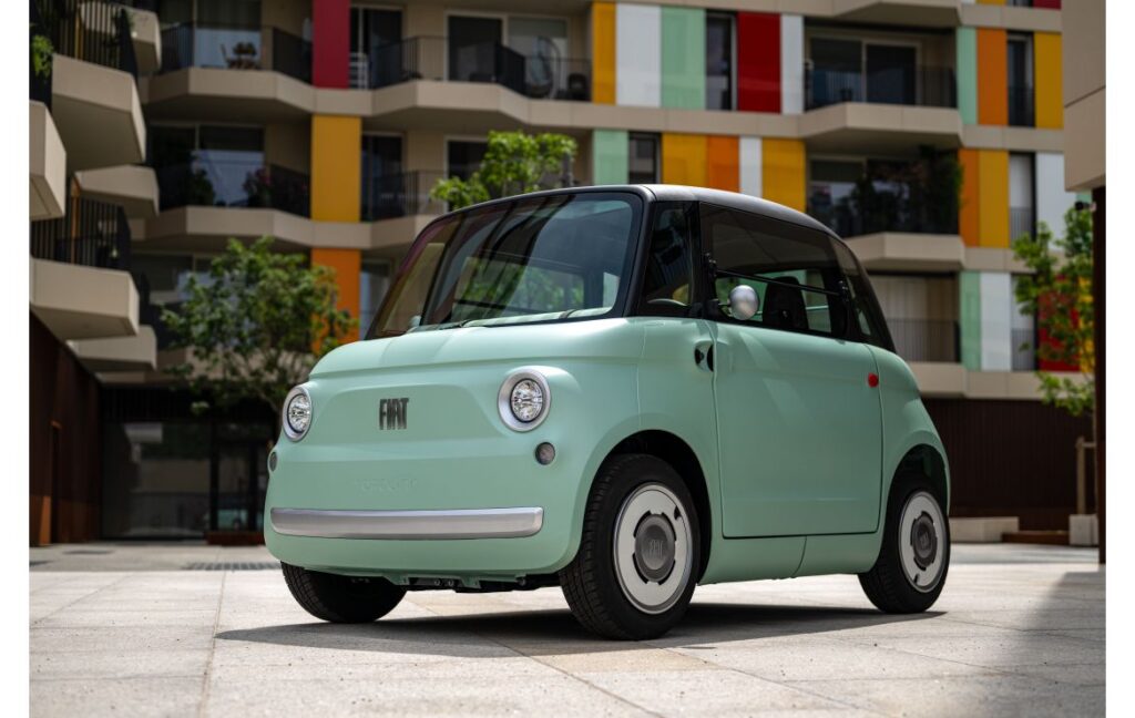 Fiat Topolino wins "Best New Design 2024" at the Autonis Awards, celebrated for its sustainable electric design, compact city mobility, and Italian Dolce Vita style.