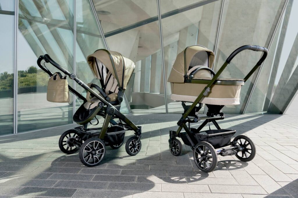 Mercedes-Benz and Hartan unveil the "Performance" pushchair, combining premium design, advanced safety features, and compact convenience for modern families on the go.