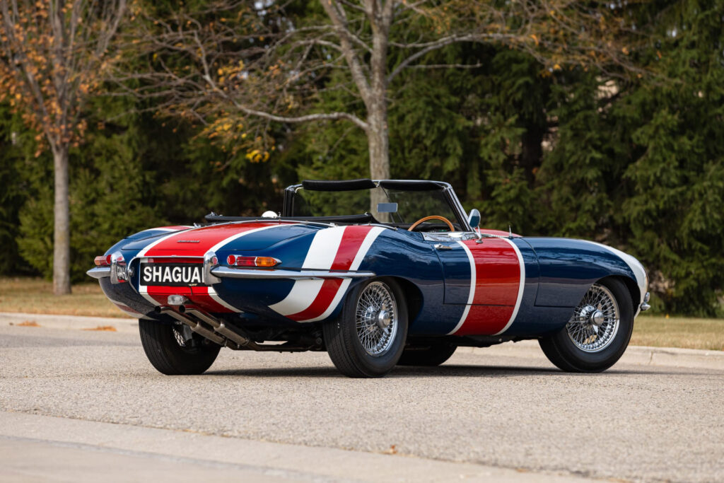 Austin Powers' iconic "Shaguar," a Union Jack-painted 1967 Jaguar E-Type Roadster from all three films, is hitting the auction block. Fans can bid on this cinematic gem in Florida on January 18!