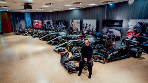 Explore Lewis Hamilton's legendary career at the Mercedes-Benz Museum, featuring six championship-winning cars and his iconic 2020 title-winning F1 W11 on display.