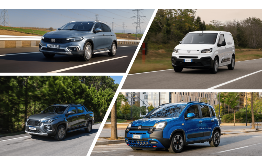 FIAT leads Stellantis brands in 2024, dominating Brazil, Italy, Turkey, and Algeria with market shares of up to 60%, driven by best-sellers like Strada, Panda, Tipo, and Doblò.