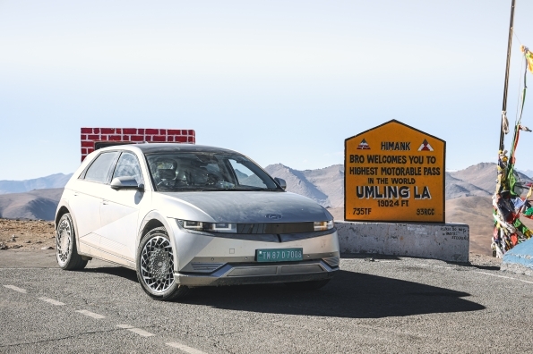 Hyundai IONIQ 5 sets a Guinness World Record for greatest altitude change by an electric car, tackling 5,802 meters over 4,900 km across India, showcasing resilience and innovation.