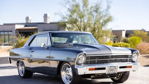 Paul Walker's custom 1967 Chevrolet Chevy II Nova Sport Coupe, gifted after *2 Fast 2 Furious*, is up for auction at £50,000. The iconic car boasts a 6.0L V8 engine and rich Hollywood history.