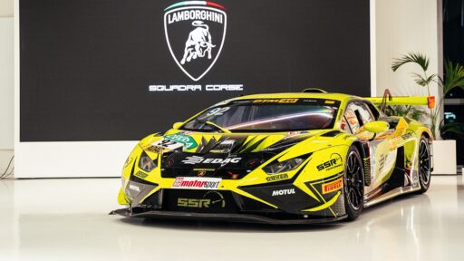 Lamborghini honors Mirko Bortolotti at its museum in Sant'Agata Bolognese, showcasing his DTM championship-winning Huracán GT3 EVO2 alongside other iconic racing models.