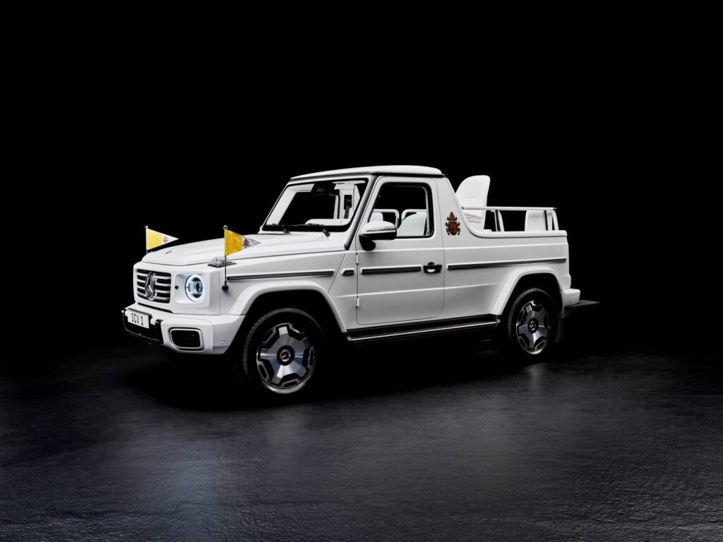 Mercedes-Benz unveils the first all-electric Popemobile, a custom G-Class designed for Pope Francis, blending sustainability with tradition for the 2025 Jubilee celebrations.