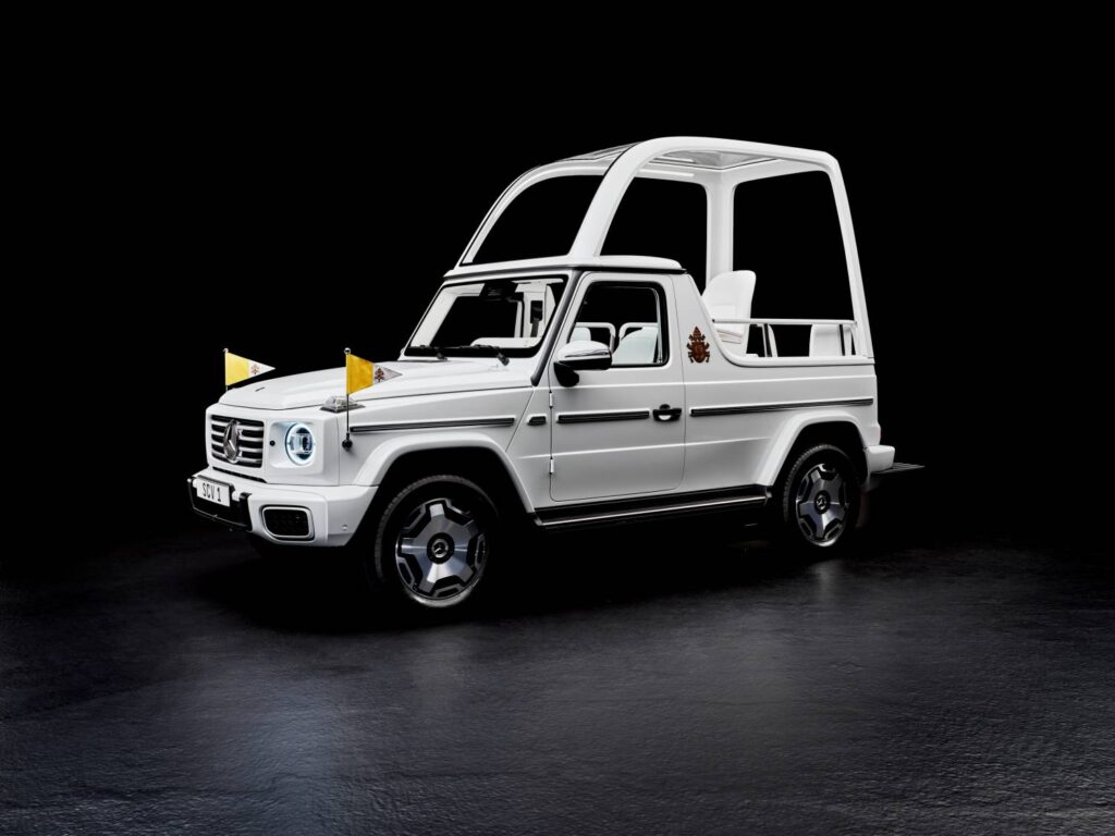 Mercedes-Benz unveils the first all-electric Popemobile, a custom G-Class designed for Pope Francis, blending sustainability with tradition for the 2025 Jubilee celebrations.