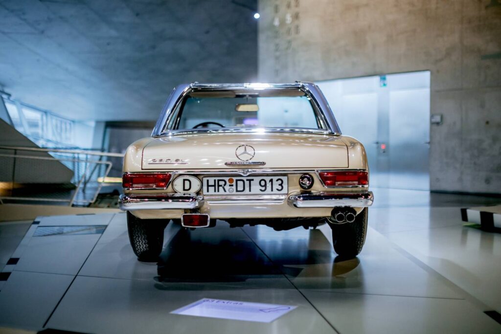 The Mercedes-Benz 230 SL "Pagoda" debuted in 1963, blending elegance, safety, and performance. Its innovative design and motorsport wins cement its iconic legacy.