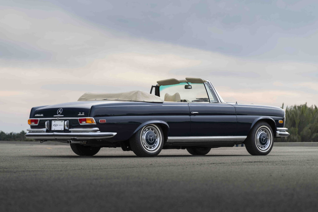 A pristine 1971 Mercedes-Benz 280 SE 3.5 Cabriolet, hailed as the finest in existence, with original parts and just 20,192 miles, hits auction at RM Sotheby’s today.