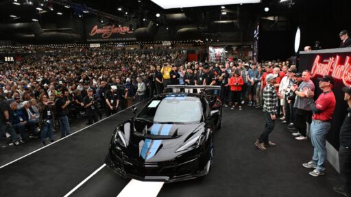 The first 2025 Corvette ZR1 VIN 001 sold for $3.7 million at Barrett-Jackson, benefiting the Red Cross to support disaster relief and aid for hurricane and wildfire victims.