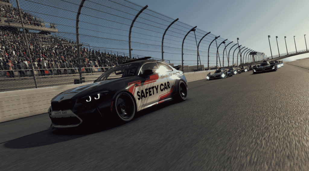 BMW M Motorsport joins iRacing as Official Safety Car Partner for 2025, featuring the BMW M2 CS Racing leading formation laps at iconic events like Daytona 24 and Nürburgring 24.