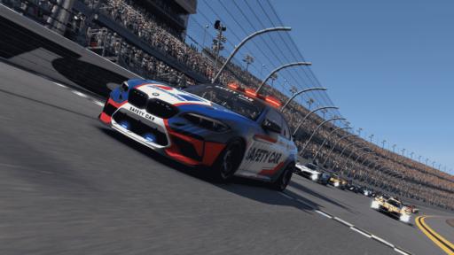 BMW M Motorsport joins iRacing as Official Safety Car Partner for 2025, featuring the BMW M2 CS Racing leading formation laps at iconic events like Daytona 24 and Nürburgring 24.