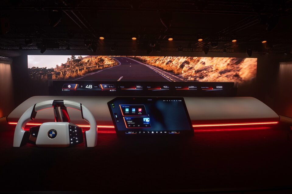 BMW debuts Panoramic iDrive at CES 2025, featuring Operating System X, panoramic displays, and advanced personalization, redefining in-car user experience and design.