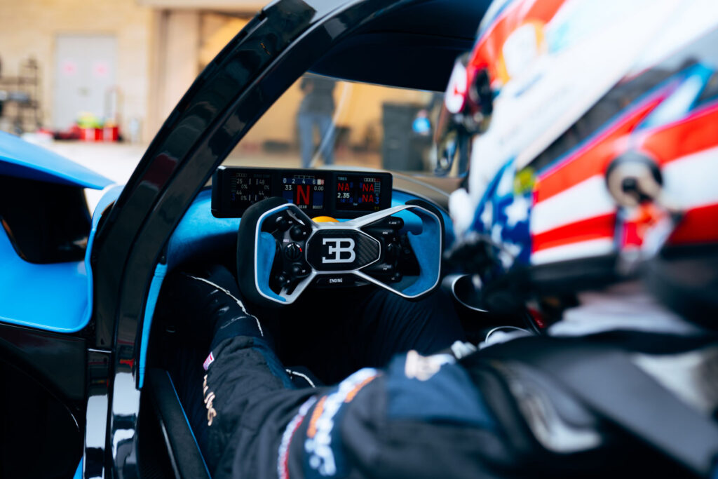 A Bugatti Bolide owner debuts his track-only marvel at Circuit of the Americas, reaching 333 km/h on the iconic circuit, showcasing power, precision, and unmatched agility.