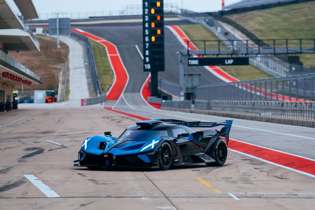 A Bugatti Bolide owner debuts his track-only marvel at Circuit of the Americas, reaching 333 km/h on the iconic circuit, showcasing power, precision, and unmatched agility.