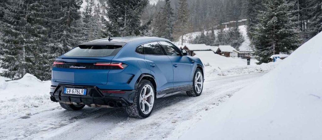 Start 2025 in style with the Lamborghini Urus SE, a Super SUV that combines luxury, performance, and comfort, showcased in stunning snowy scenes from Courchevel.