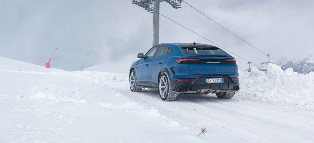 Start 2025 in style with the Lamborghini Urus SE, a Super SUV that combines luxury, performance, and comfort, showcased in stunning snowy scenes from Courchevel.