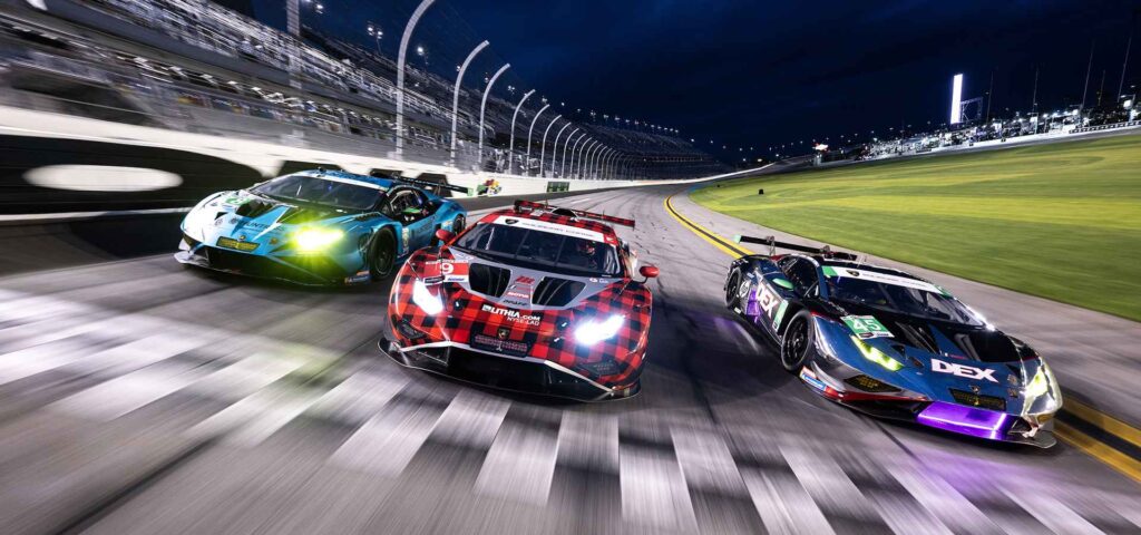 Lamborghini SC63 debuts in the GTP class at the 24 Hours of Daytona, led by a star-studded lineup, marking its entry into IMSA’s premier endurance racing series.