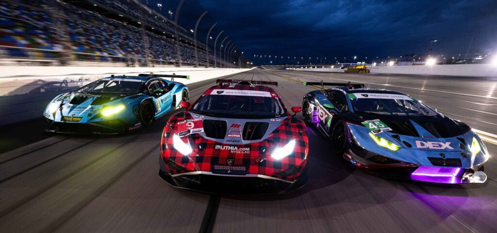 Lamborghini SC63 debuts in the GTP class at the 24 Hours of Daytona, led by a star-studded lineup, marking its entry into IMSA’s premier endurance racing series.