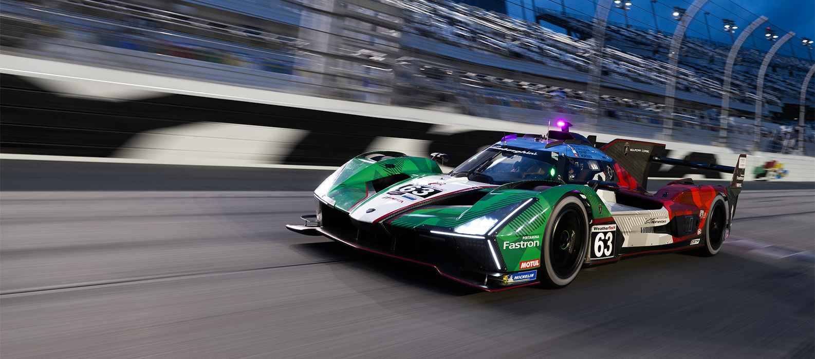 Lamborghini SC63 debuts in the GTP class at the 24 Hours of Daytona, led by a star-studded lineup, marking its entry into IMSA’s premier endurance racing series.