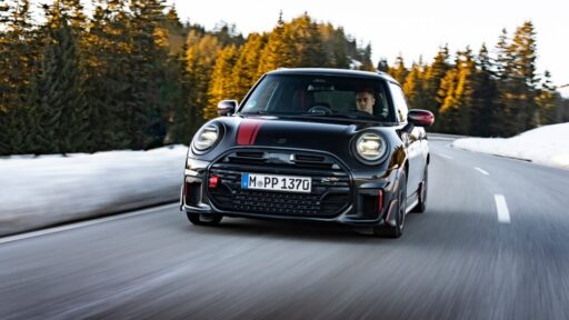 The MINI John Cooper Works combines powerful performance, aerodynamic design, and exclusive winter accessories for thrilling and safe driving in snowy and icy conditions.