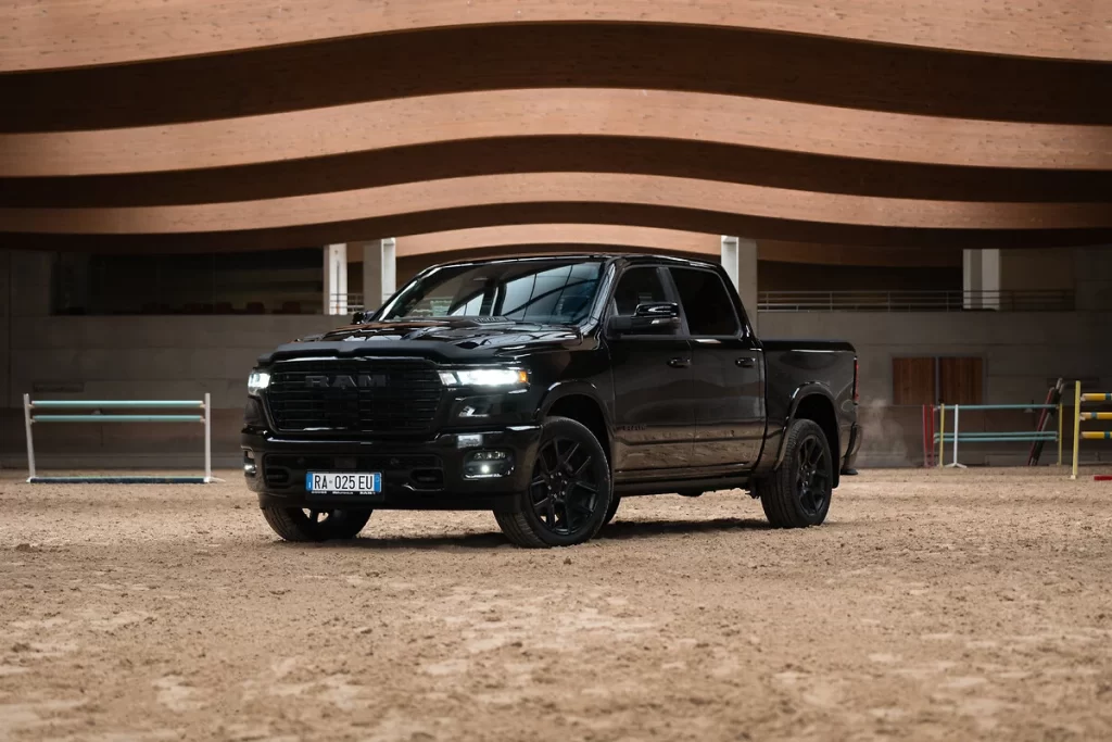 Ram debuts the 1500 RHO and Laramie Night Edition at the Brussels Motor Show, showcasing off-road power, luxury features, advanced tech, and new connectivity services.